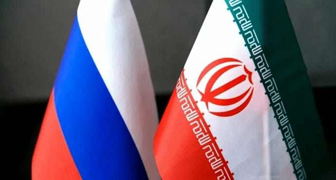 Iranian and Russian flags
