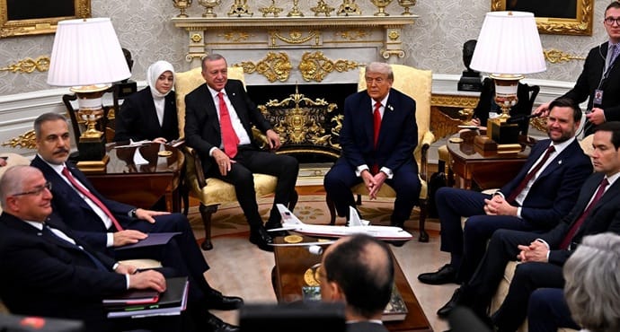 U.S. President Donald Trump meeting with Turkish President Recep Tayyip Erdogan at the White House