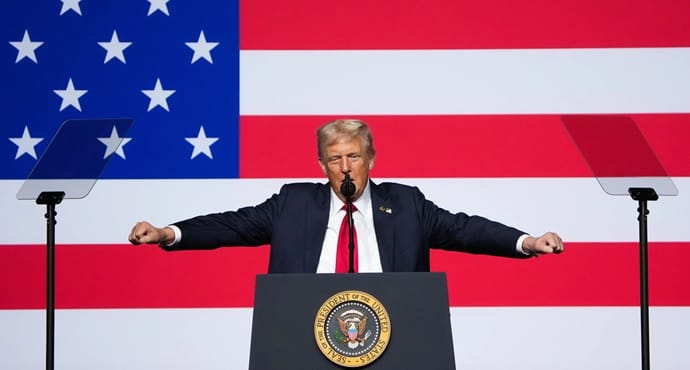 Trump speaks at the meeting of military commanders